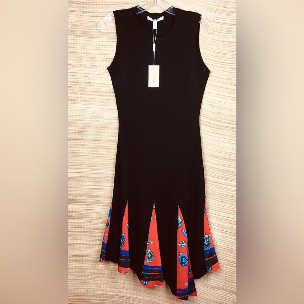 Derek Lam 10 Crosby NEW Silk-Trim Tank Dress Black Made in Portugal Size 8 - Picture 6 of 15
